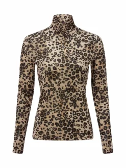 Marc Cain Collections Shirts & Tops*Damen Langarmshirt beige schwarz gemustert