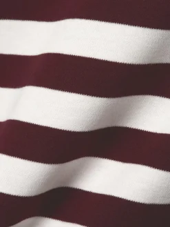 Marie Lund Shirts & Tops*Damen Langarmshirt ecru bordeaux gestreift