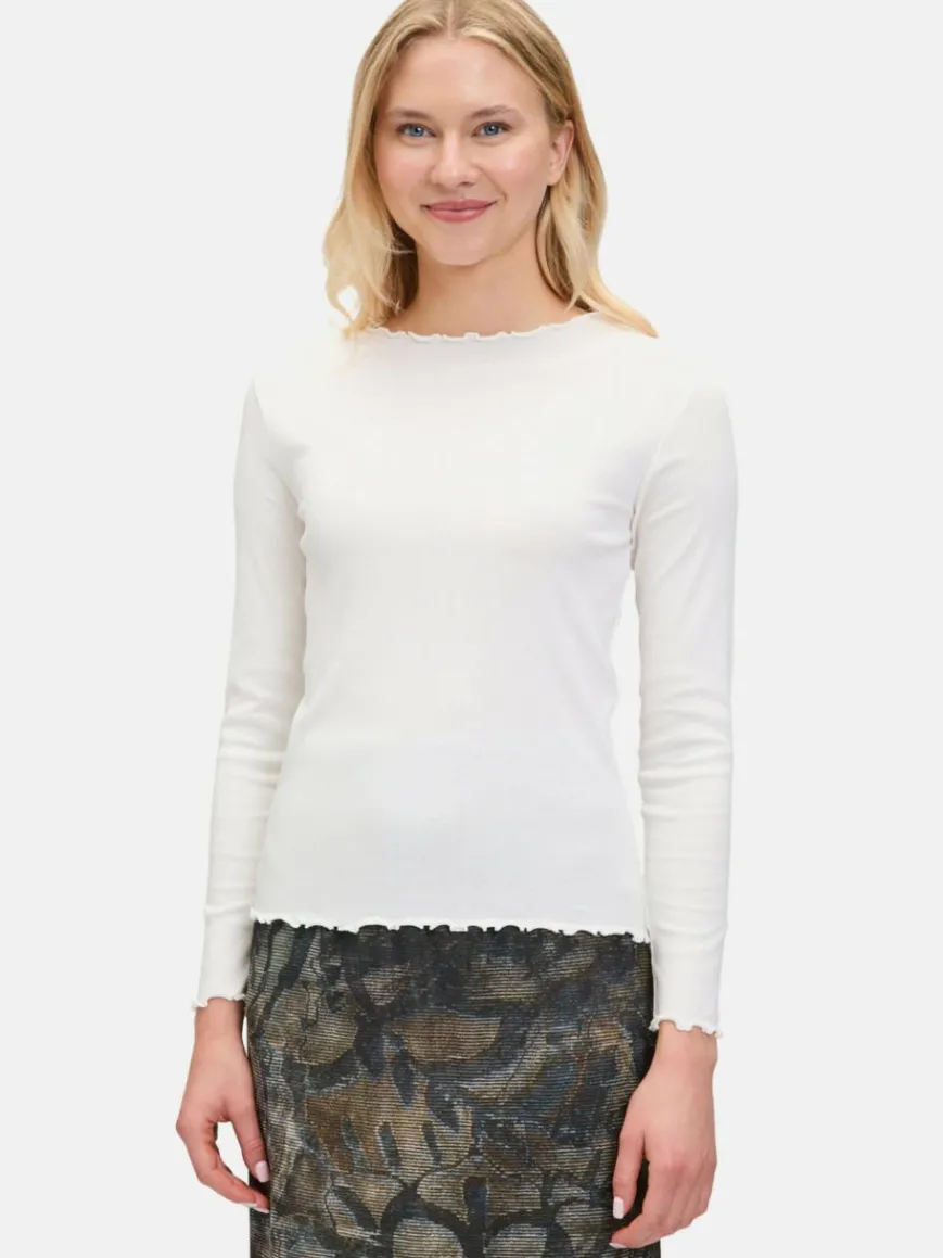 Cartoon Shirts & Tops*Damen Langarm-Shirt weiß uni