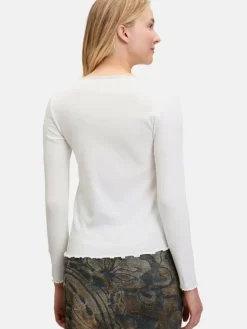 Cartoon Shirts & Tops*Damen Langarm-Shirt weiß uni