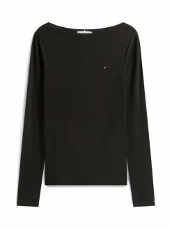 Tommy Hilfiger Shirts & Tops*Damen Langarmshirt schwarz uni
