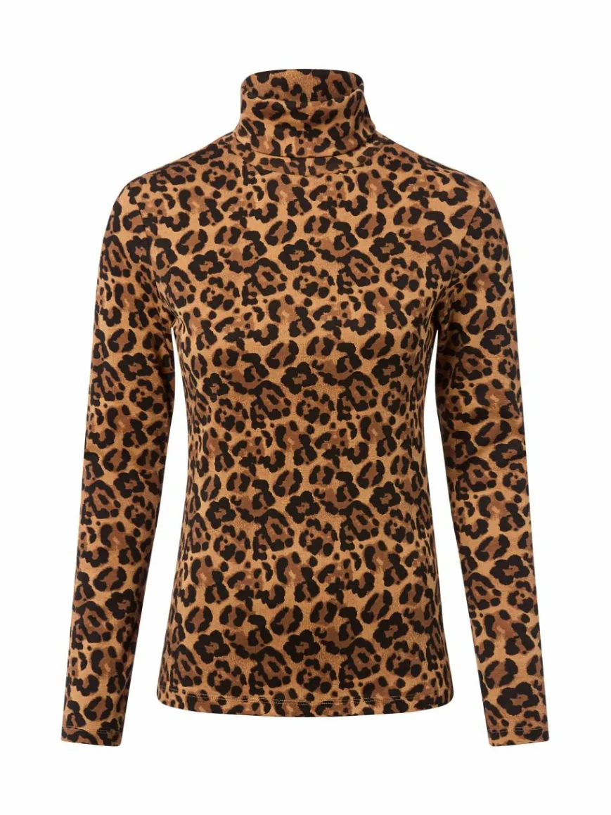 brookshire Pullover & Strickjacken|Shirts & Tops*Damen Langarmshirt schwarz camel gemustert