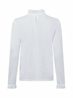 Rich & Royal Shirts & Tops*Damen Langarmshirt weiß uni