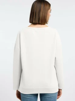 Frieda & Freddies Sweatshirts & Sweatjacken*Damen Langarmshirt weiß uni