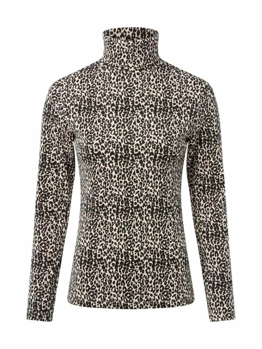 brookshire Pullover & Strickjacken|Shirts & Tops*Damen Langarmshirt schwarz beige gemustert