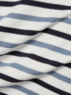 Marie Lund Shirts & Tops*Damen Langarmshirt ecru marine gestreift