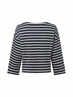 Weekend Max Mara Shirts & Tops*Damen Langarmshirt - Campale marine ecru gestreift