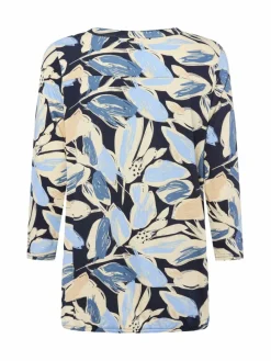 soyaconcept® Shirts & Tops*Damen Langarmshirt - Felicity hellblau beige gemustert