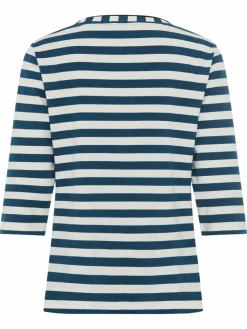 Olsen Shirts & Tops*Damen Langarmshirt - Hannah marine ecru gestreift