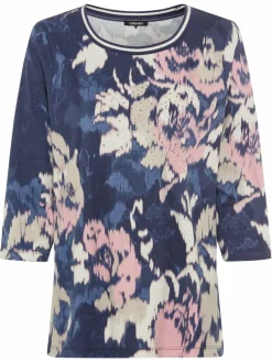 Olsen Shirts & Tops*Damen Langarmshirt - Hannah indigo rosa gemustert