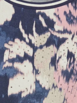 Olsen Shirts & Tops*Damen Langarmshirt - Hannah indigo rosa gemustert