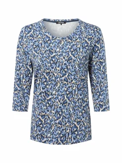 Olsen Shirts & Tops*Damen Langarmshirt - Hannah blau weiß gemustert