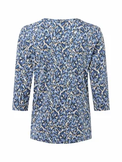 Olsen Shirts & Tops*Damen Langarmshirt - Hannah blau weiß gemustert