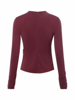 Y.A.S Shirts & Tops*Damen Langarmshirt - YASLysa bordeaux uni