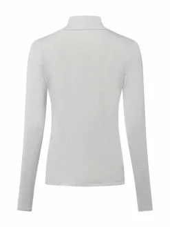 comma Shirts & Tops*Damen Langarmshirt mit Woll-Anteil hellgrau meliert