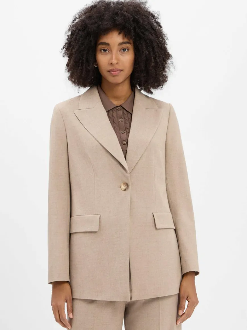 Marie Lund Blazer*Damen Langblazer melange meliert