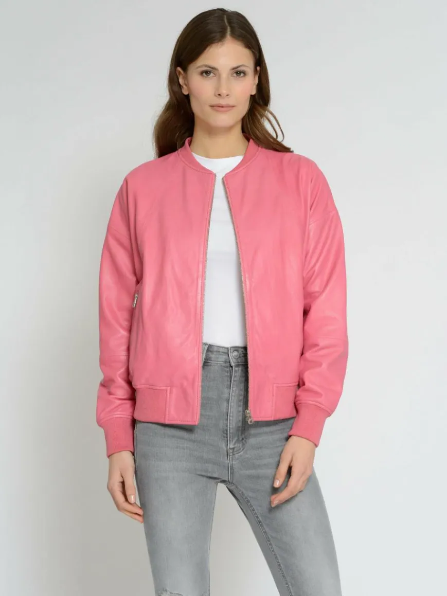 Maze Jacken & Westen*Damen Lederblouson pink uni