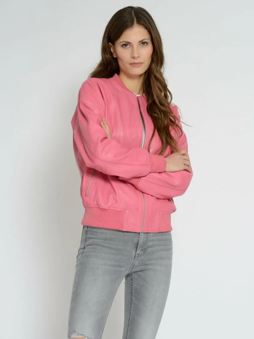 Maze Jacken & Westen*Damen Lederblouson pink uni