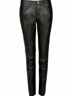 JCC Hosen*Damen Lederhose schwarz uni