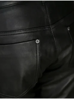 JCC Hosen*Damen Lederhose schwarz uni