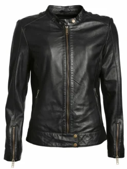 JCC Jacken & Westen*Damen Lederjacke schwarz uni