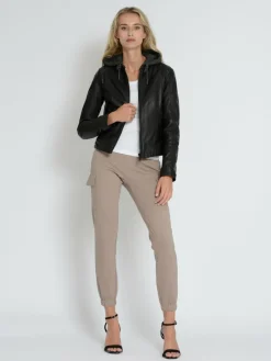 Mustang Blazer*Damen Lederjacke schwarz uni