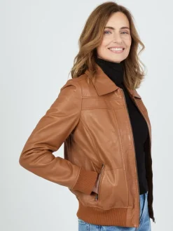JCC Jacken & Westen*Damen Lederjacke cognac uni
