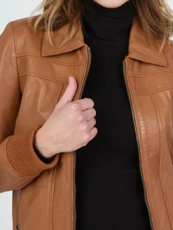 JCC Jacken & Westen*Damen Lederjacke cognac uni