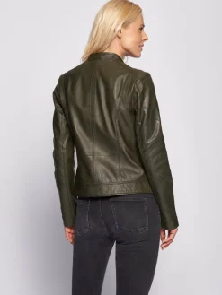 Maze Jacken & Westen*Damen Lederjacke grün uni