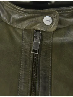 Maze Jacken & Westen*Damen Lederjacke grün uni
