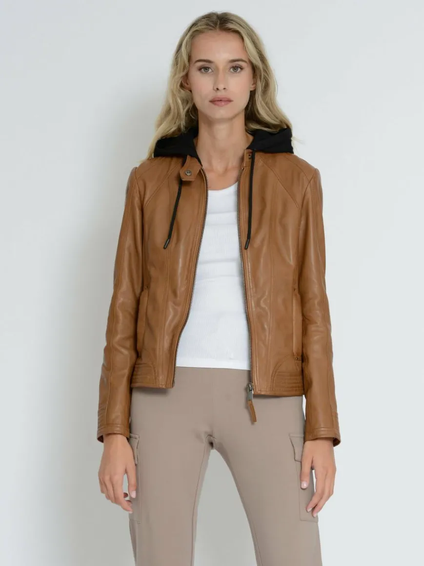 Mustang Blazer*Damen Lederjacke cognac uni