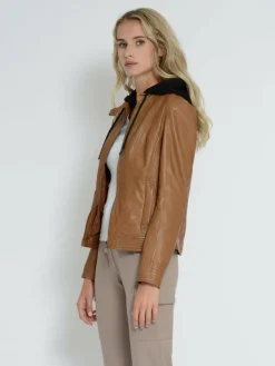 Mustang Blazer*Damen Lederjacke cognac uni