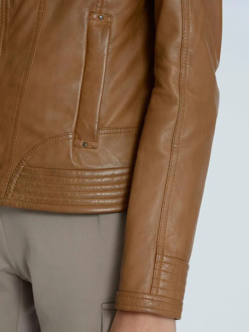 Mustang Blazer*Damen Lederjacke cognac uni