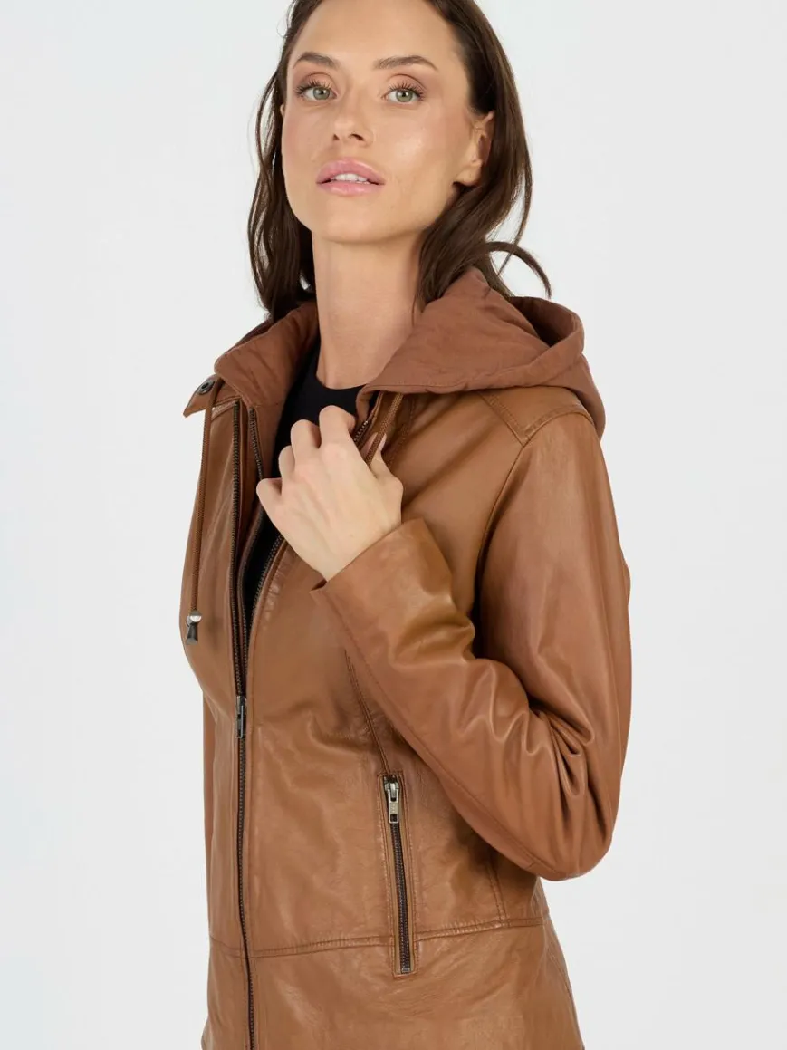 JCC Jacken & Westen*Damen Lederjacke cognac uni