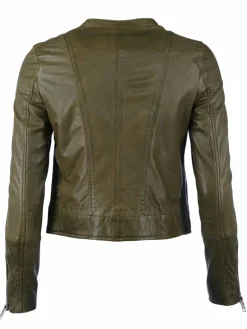 Maze Jacken & Westen*Damen Lederjacke grün uni