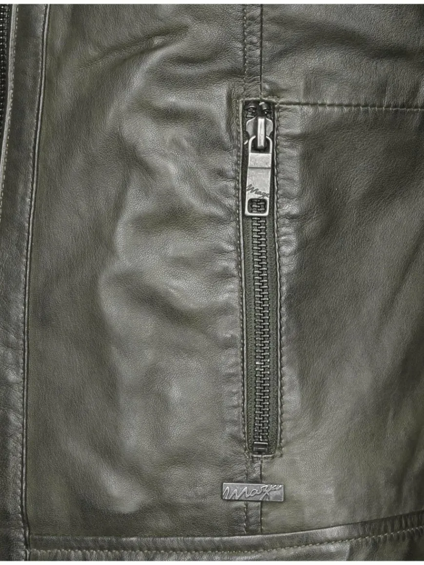 Maze Jacken & Westen*Damen Lederjacke grün uni