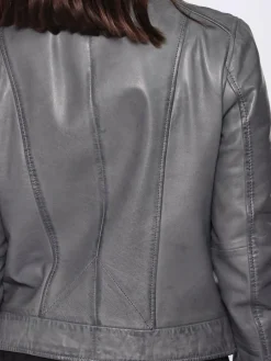 Maze Jacken & Westen*Damen Lederjacke grau uni