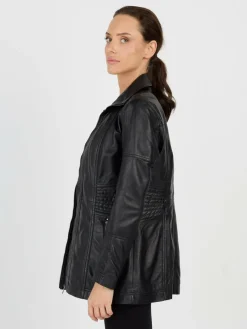 JCC Jacken & Westen*Damen Lederjacke schwarz uni