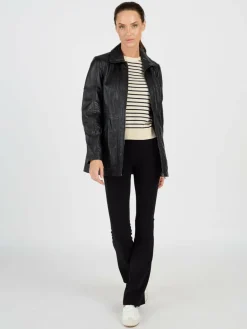 JCC Jacken & Westen*Damen Lederjacke schwarz uni