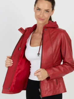 JCC Jacken & Westen*Damen Lederjacke rot uni