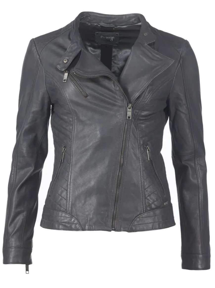 Maze Jacken & Westen*Damen Lederjacke grau uni