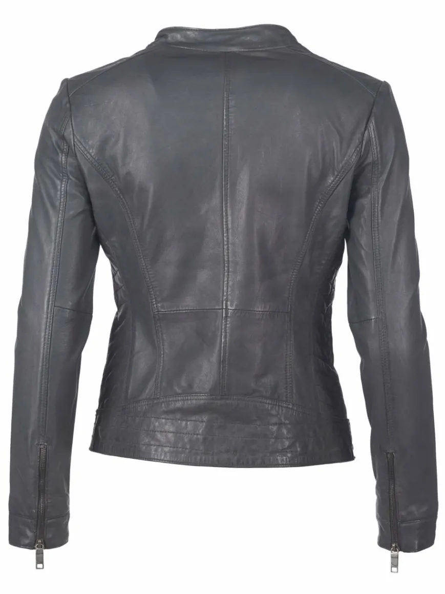 Maze Jacken & Westen*Damen Lederjacke grau uni