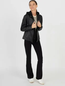 JCC Jacken & Westen*Damen Lederjacke schwarz uni