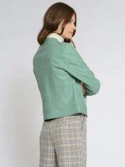 Maze Jacken & Westen*Damen Lederjacke grün uni