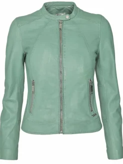 Maze Jacken & Westen*Damen Lederjacke grün uni