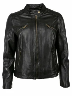 JCC Jacken & Westen*Damen Lederjacke schwarz uni