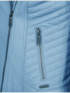 Maze Jacken & Westen*Damen Lederjacke hellblau uni