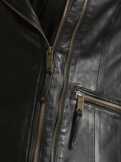 JCC Jacken & Westen*Damen Lederjacke schwarz uni