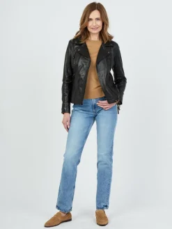 JCC Jacken & Westen*Damen Lederjacke schwarz uni