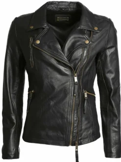 JCC Jacken & Westen*Damen Lederjacke schwarz uni